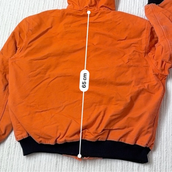 Carharrt J140 Duck Canvas Hooded Blaze Orange Active Jacket | Size XL - Picture 9 of 10